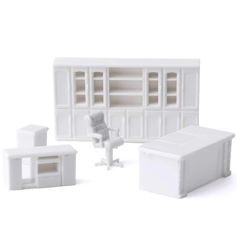 1/50 1/75 Model Table Chair Miniature Cupboard Cabinet Bookshelf Office Desk Dollhouse Furniture Doll House Interior Decoration