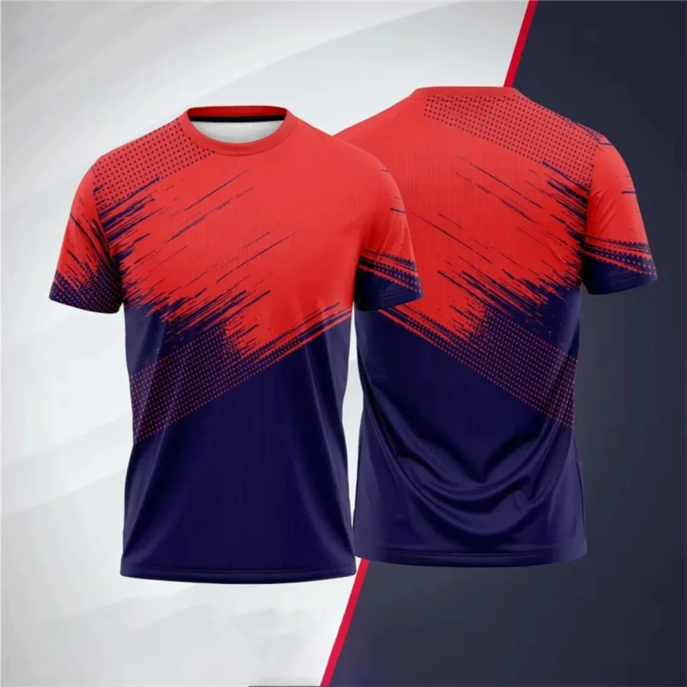 Einfache Sport-Tennisuniformen Sommermode Schnelltrocknend 3D-Druck Übergröße Kurzarm-T-Shirt Lässiger Rundhalsausschnitt Atmungsaktive Unisex-T-Shirts