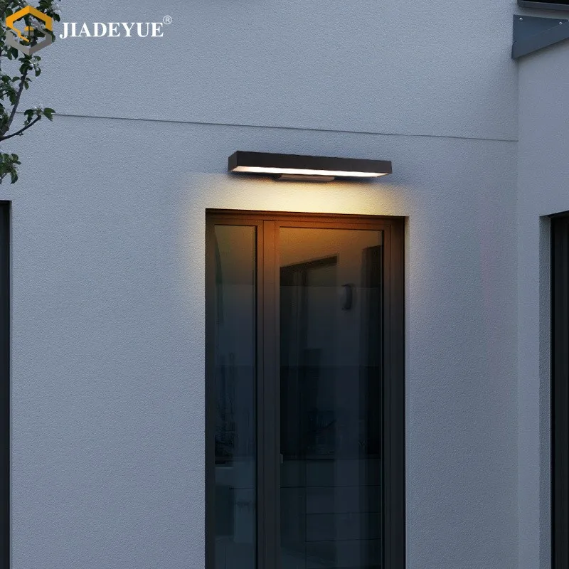 Modern Outdoor Wall Lamp LED Waterproof Door Headlight Black Stainless Wall Lamp Villa Entrance Door Headlight