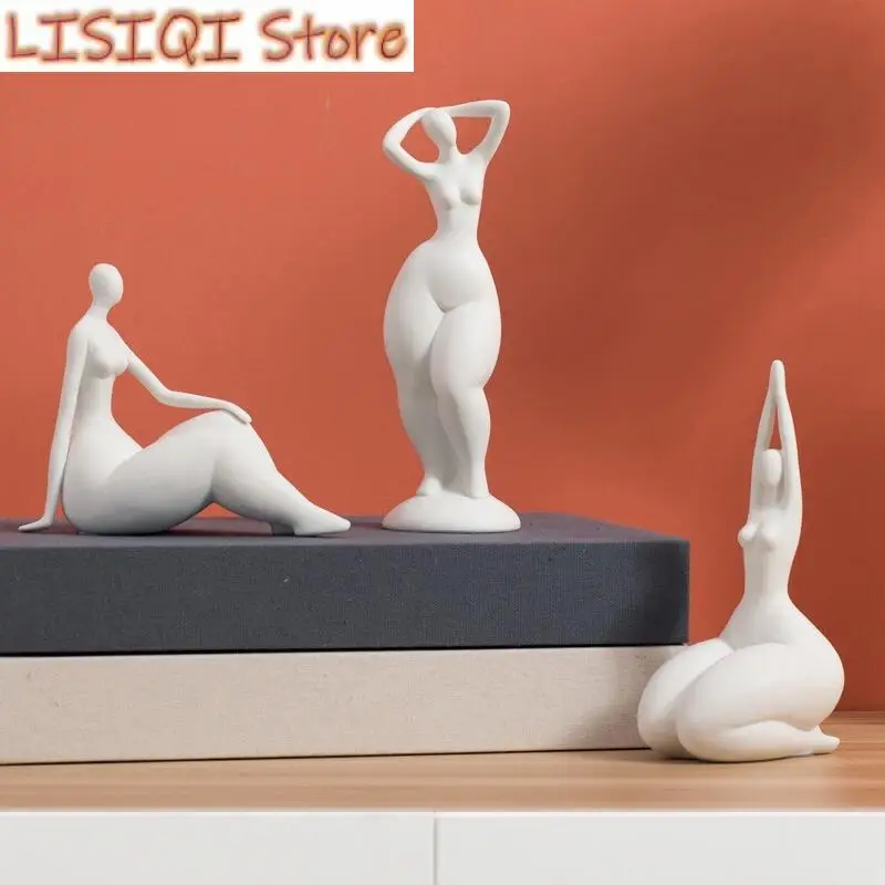 

New Abstract Figure Decoration Female Sculpture Yoga Nude Body Art Statue Decorative Figurines Home Decoration Accessories