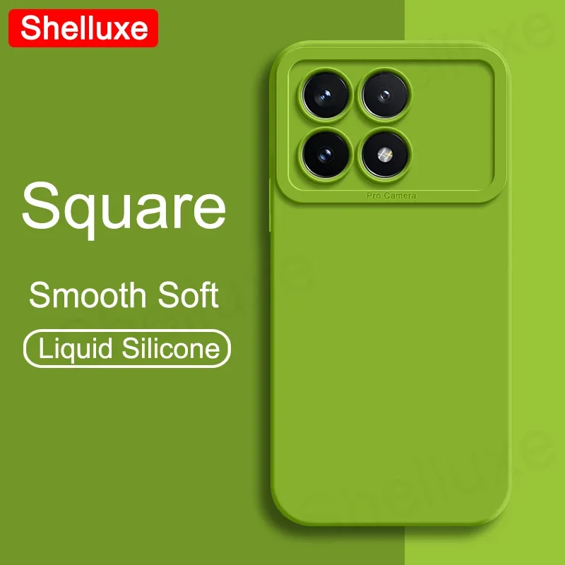 Silky Feel Liquid Silicone Soft Phone Case - Square Design