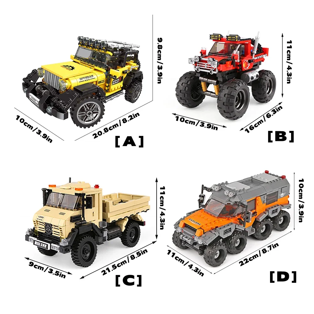 DIY Car Truck Building Block Set Toys Self Assembly Model Creative Desktop Decor Jeep Bricks Toy for kids Educational - 2
