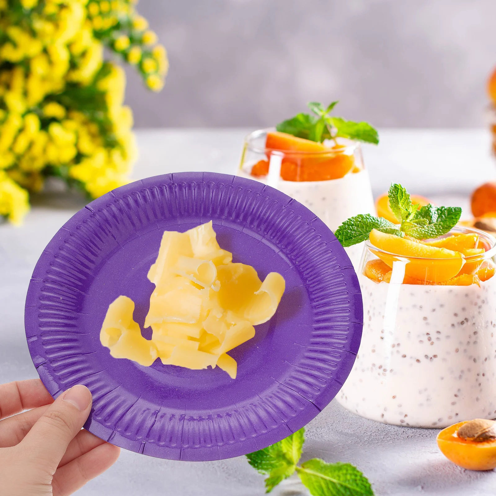 50pcs Sheet Pan Paper Cake Plates Disposable Colorful for Birthday Party Paper Tray Eco-friendly Cardboard