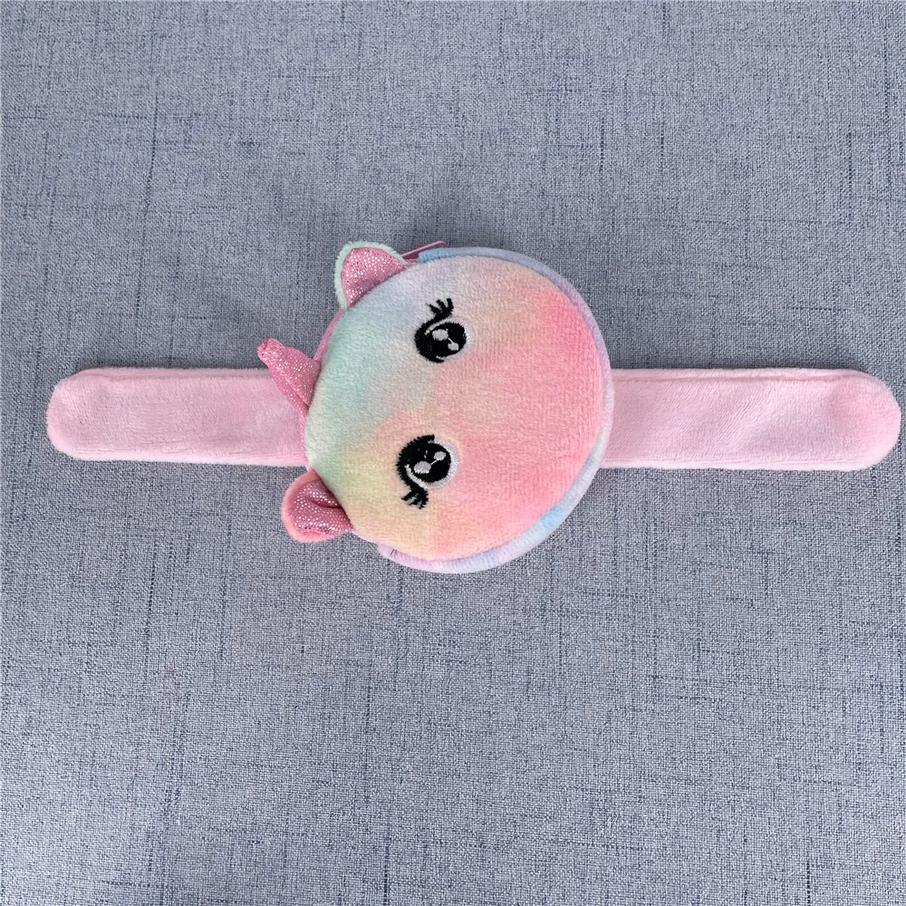 20개입 8CM 작은 말 모양 플러시 동전 지갑, 팔찌형 손목 밴드 플러시 동전 주머니 장난감 가방