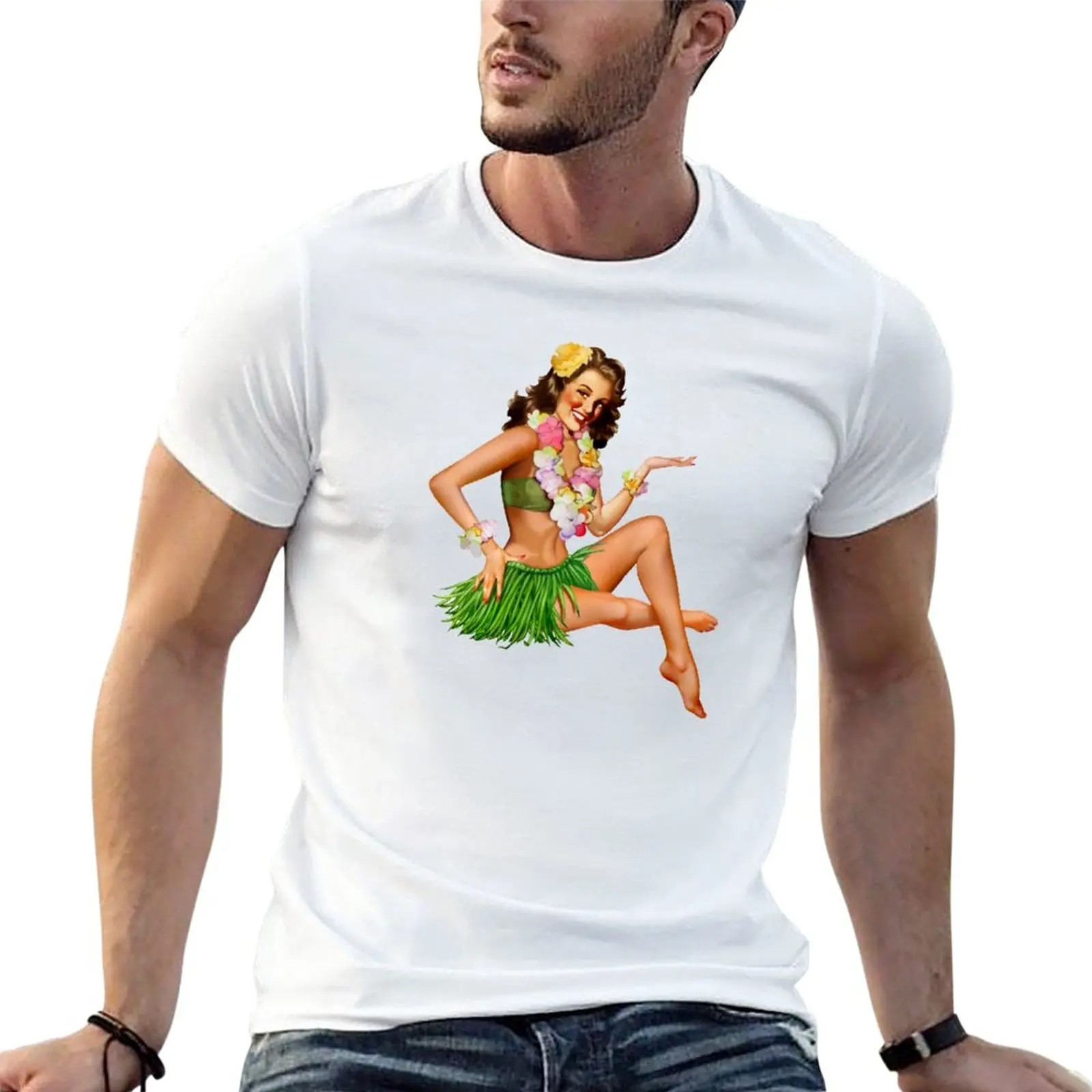 

New Girl In Bikini / Sexy Pinup / Retro Classic Vintage T-Shirt Aesthetic clothing Short t-shirt mens t shirts