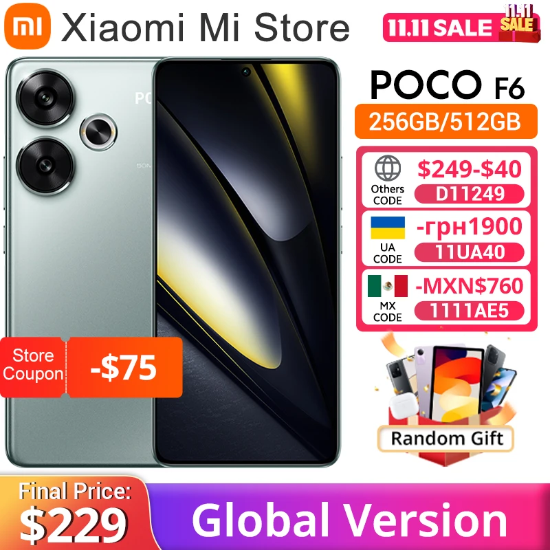 POCO F6 5G グローバルバージョン携帯電話 120Hz フロー AMOLED