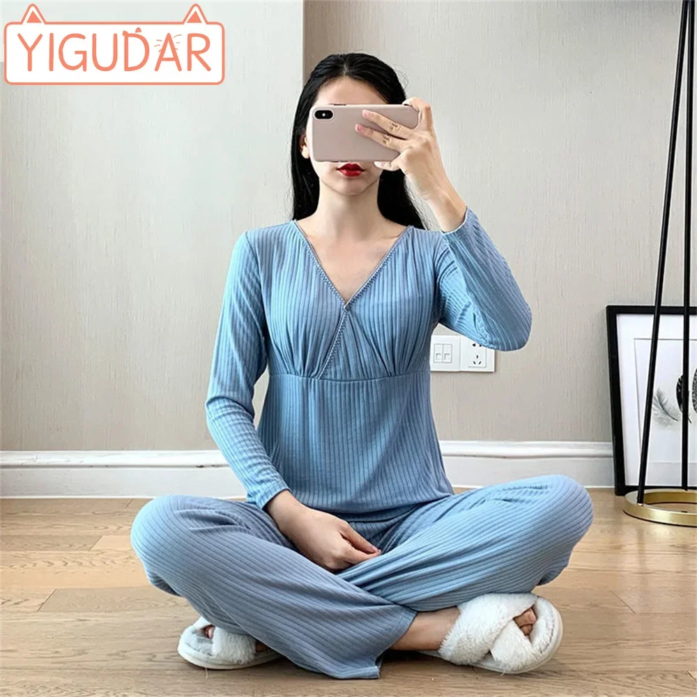 모유 수유 긴팔 탑 브라, 임산부 옷, 아기 옷, 여름 얇은 잠옷, 여성 임산부