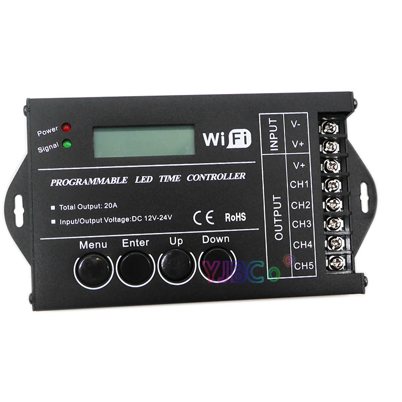 DC 12V 24V WiFi RGB time programable LED Strip Controller TC420 TC421 5 Channels 20A Common Anode Programmable Light tape Dimmer wifi smart heat pump room thermostat temperature controller 4 8 inch color lcd screen programmable touch control without wifi