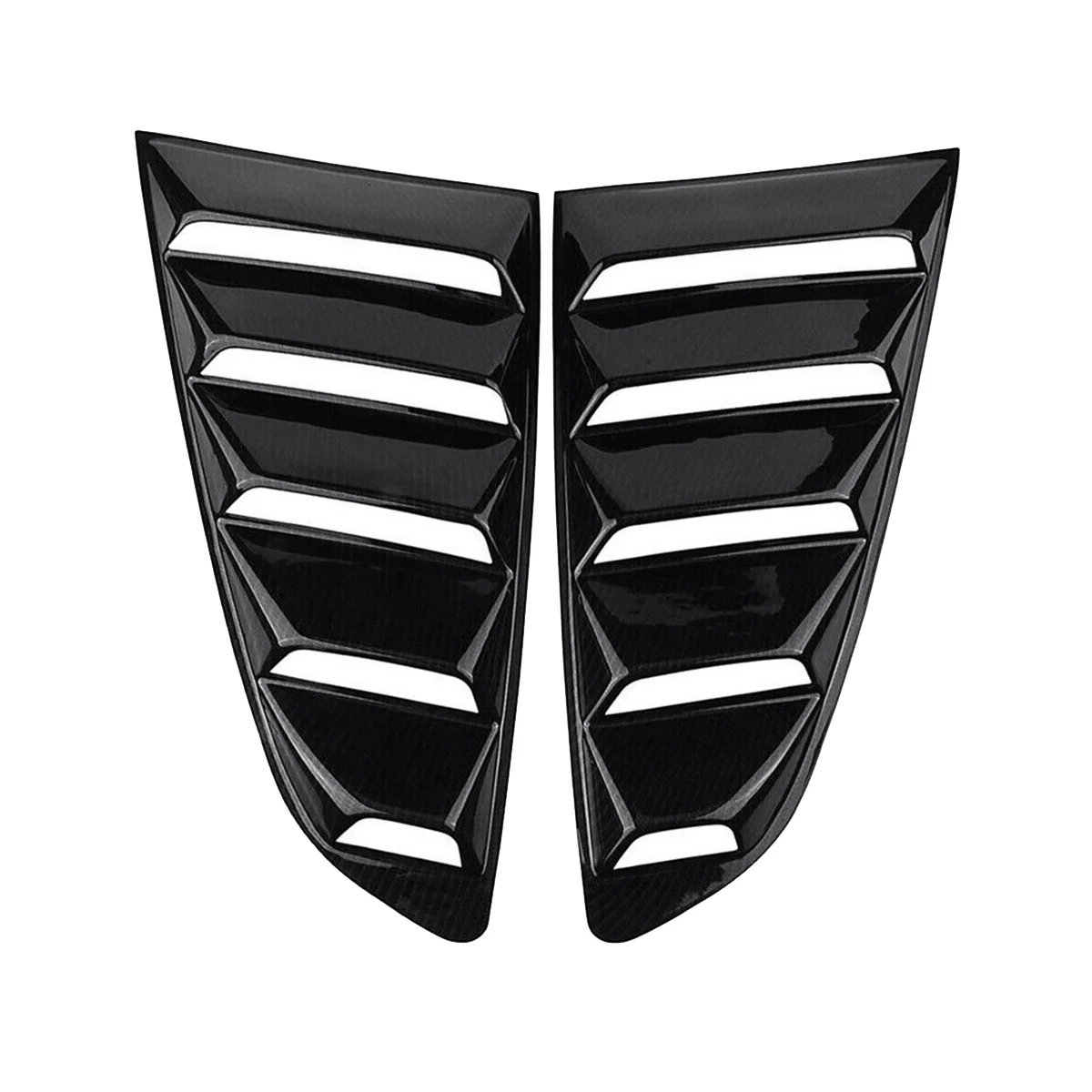 

Carbon Fiber Color Rear Side Vent Quarter Window Louver Shutter Cover Trim for 2015+