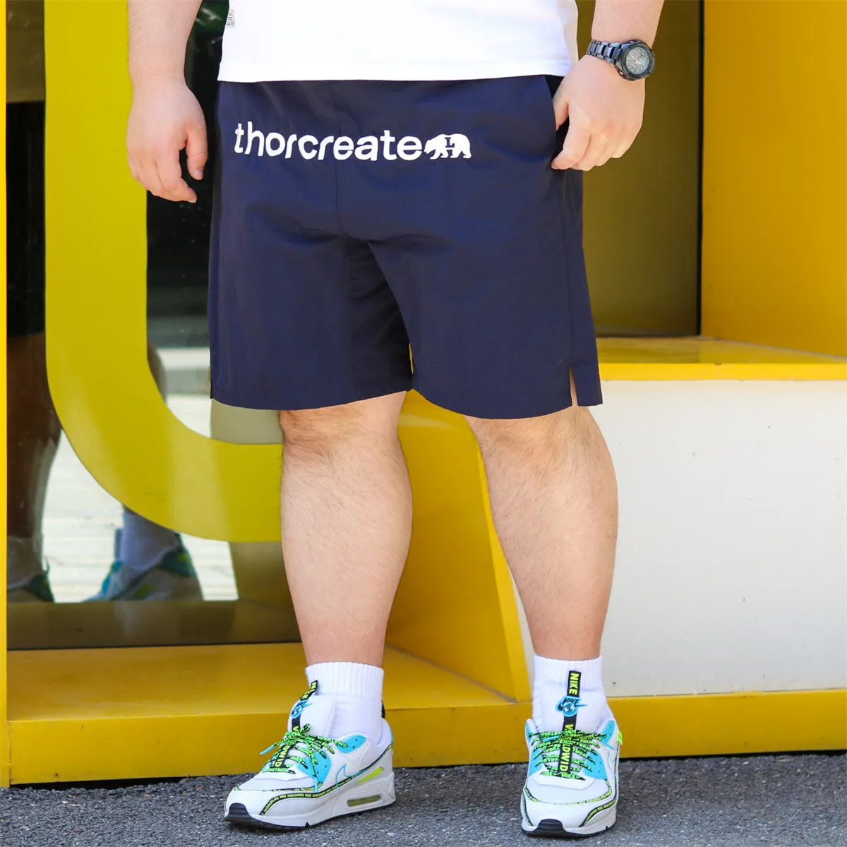 

Мужские блестящие шорты 2023, спортивные брюки для бодибилдинга и фитнеса, шорты темно-синего цвета XL, 2XL, 3XL, 4XL, 5XL