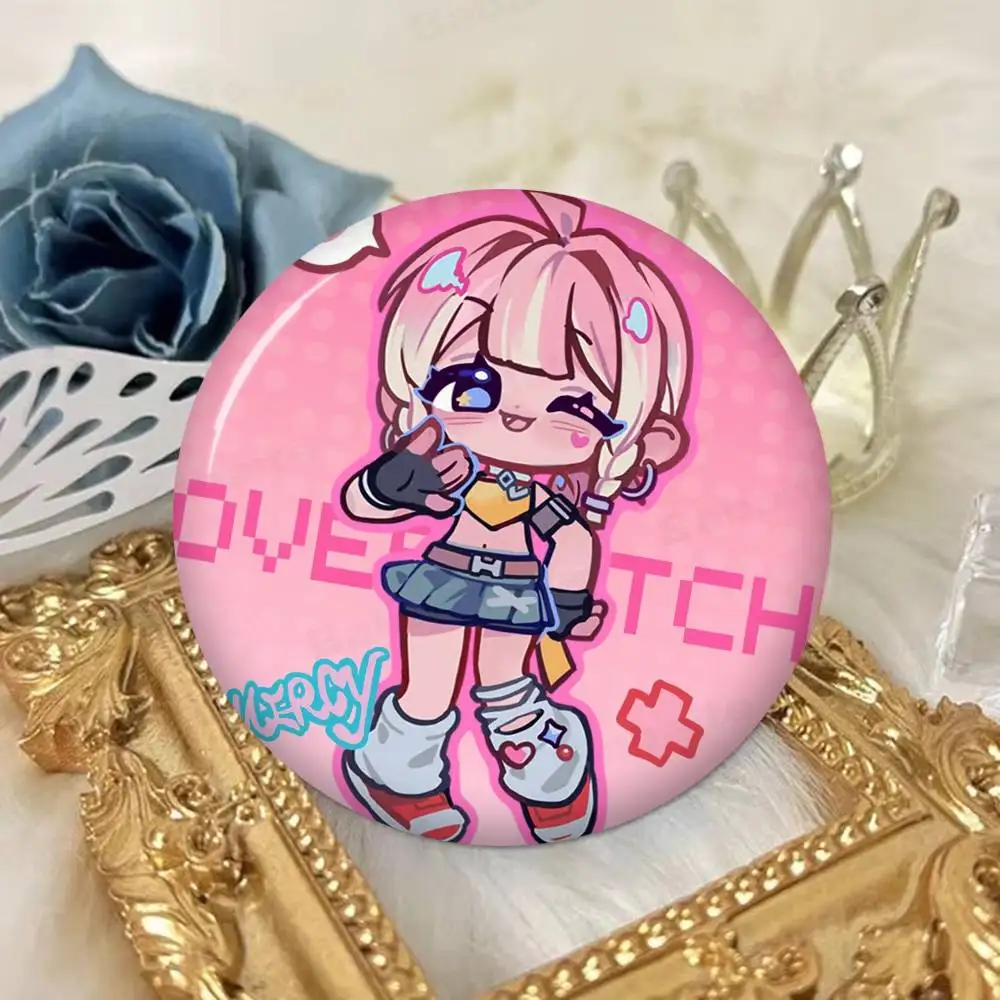 Overwatch Slogan Round Button Pins – Creative Brooches for Backpacks & Clothes, Fashion Cartoon Jewelry Gifts