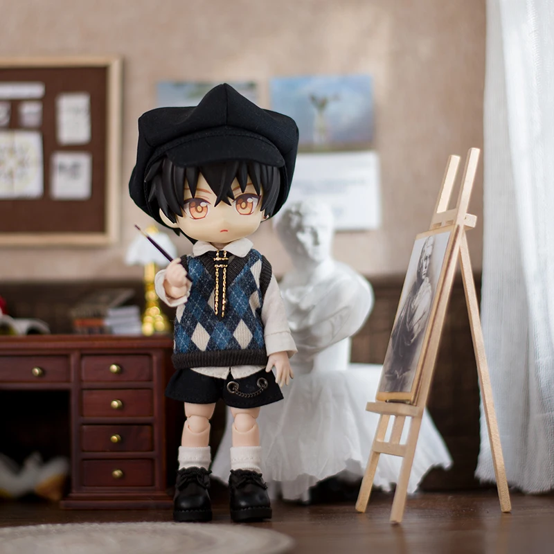 Ob11 Doll Clothes English Style Student Uniform Doll Diamond Plaid Vest Suit Doll Shorts For Molly Gsc Ymy P9 P10 Body Uf Doll 2