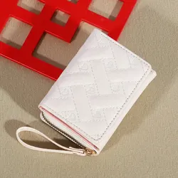 Men's Fashion Embroidered Love Wallet with Multi Card Slots (Off white)