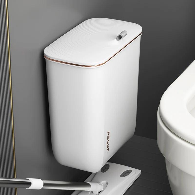 

XK Wall Hanging Toilet Bin Household Hanging Kitchen and Toilet Special with Cover