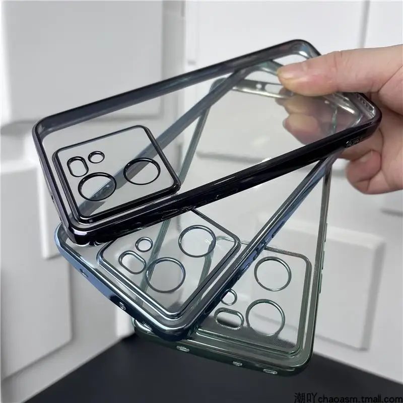 Elegant Plating Bumper Clear Case - Soft Silicone Transparent Back Cover