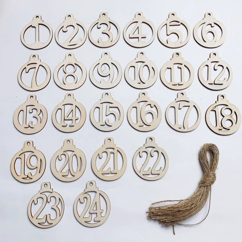 

Деревянный календарь с обратным отсчетом, 24 шт./компл.