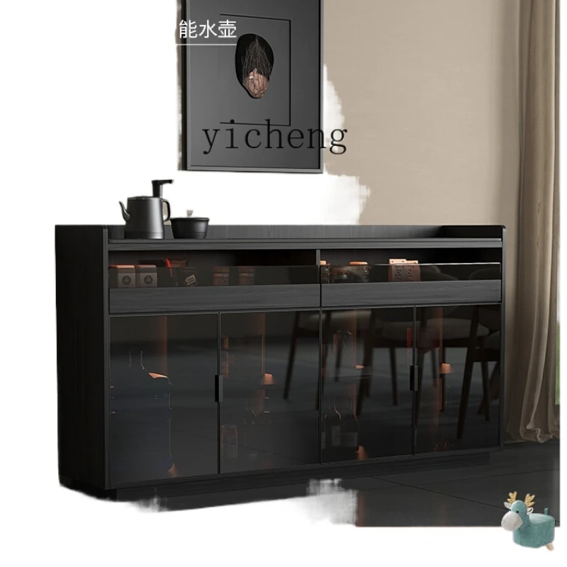 

XL Stone Plate Sideboard Cabinet Solid Wood Tea Machine Integrated Water Kettle Tea and Wine Cabinet