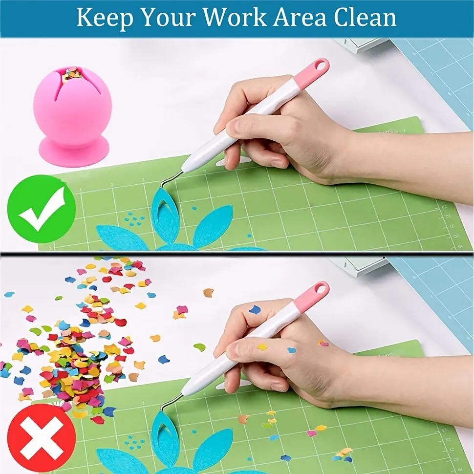 Vinyl Weeding Scrap Collector 2 Pcs Suctioned Soft Silicone Colorful Crafts Small Item Holder Storage Box Durable Home Supplies