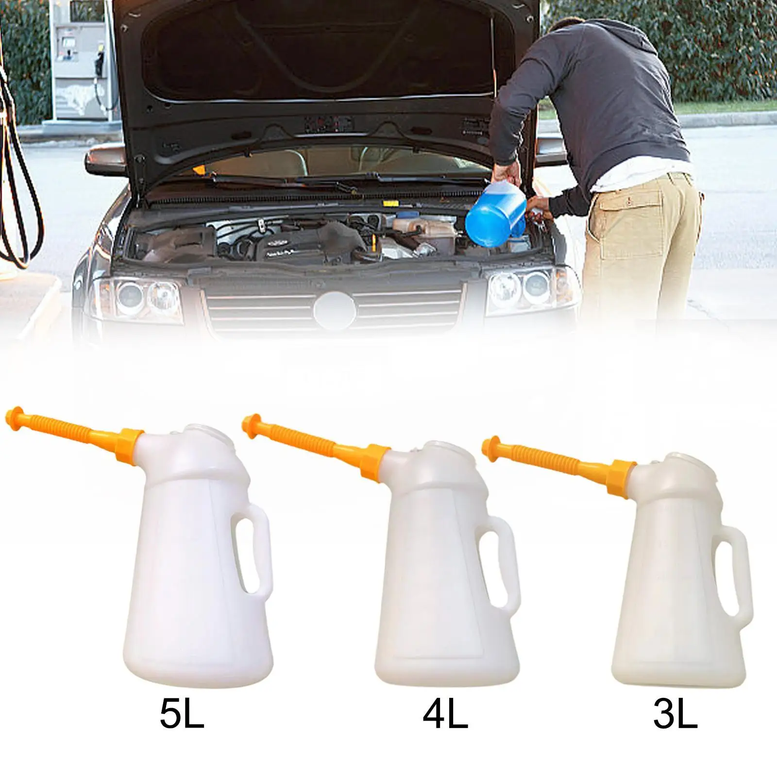 Oil Can with Spout Oil Jug Professional Equipment Changes with Measurement for