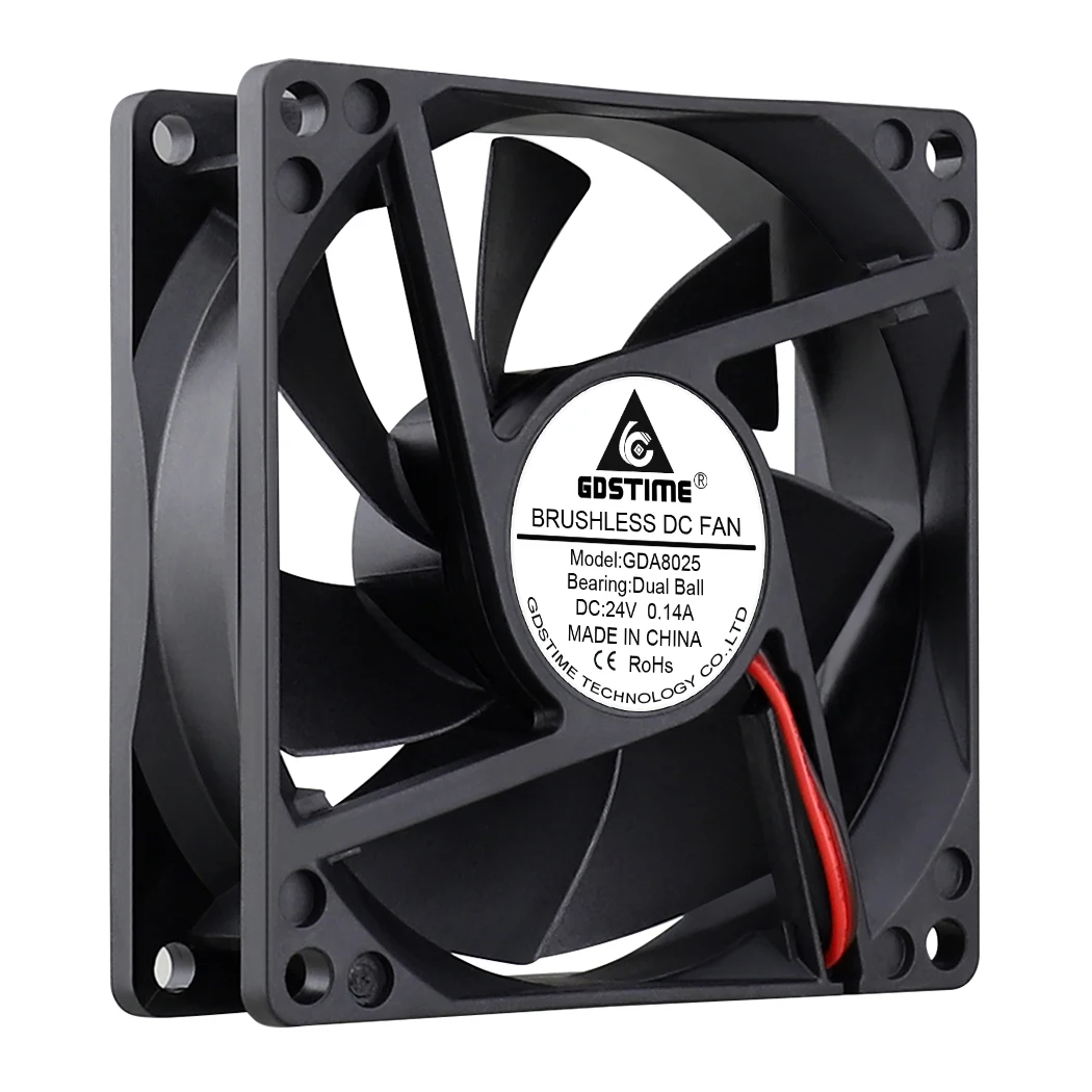 Ventilador 12V Funda CPU PC 80mm x 80mm x 25mm