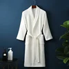 Robe en coton éponge pour printemps et été, Robe du matin fine, peignoir gaufré à manches longues, serviette de bain de beauté d'hôtel pour Couples