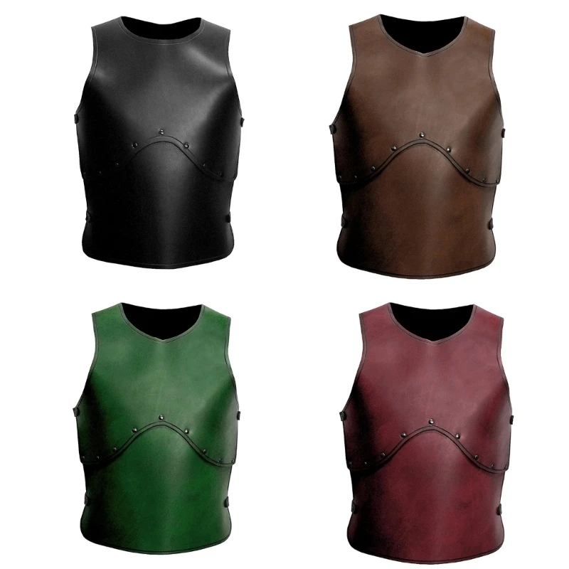 

Halloween Cosplays Archers Costume Adults Chest Body Armors Outfit Jerkins Coat