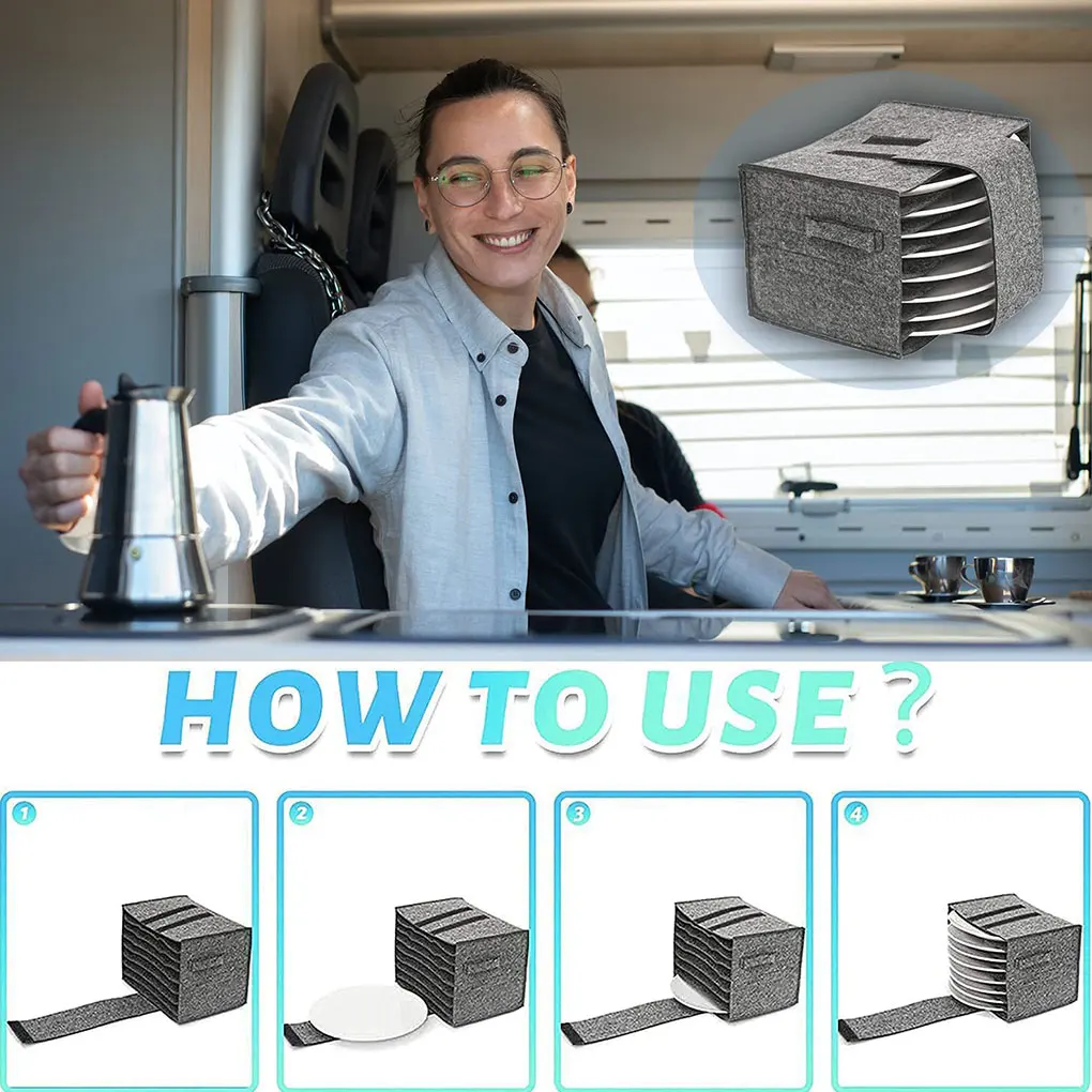 

Cloth Plate Storage Bag Dining Plates Safe And Organized And Breathable Absorbent Tableware Sorting Portable Box grey