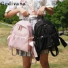 Sweet Cute Casual Girlish Heart Cute Bowknot Mesh Backpack Japanese Style Students Schoolbag Commute Shoulder Women's Bags 1