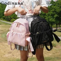 Sweet Cute Casual Girlish Heart Cute Bowknot Mesh Backpack Japanese Style Students Schoolbag Commute Shoulder Women's Bags 1