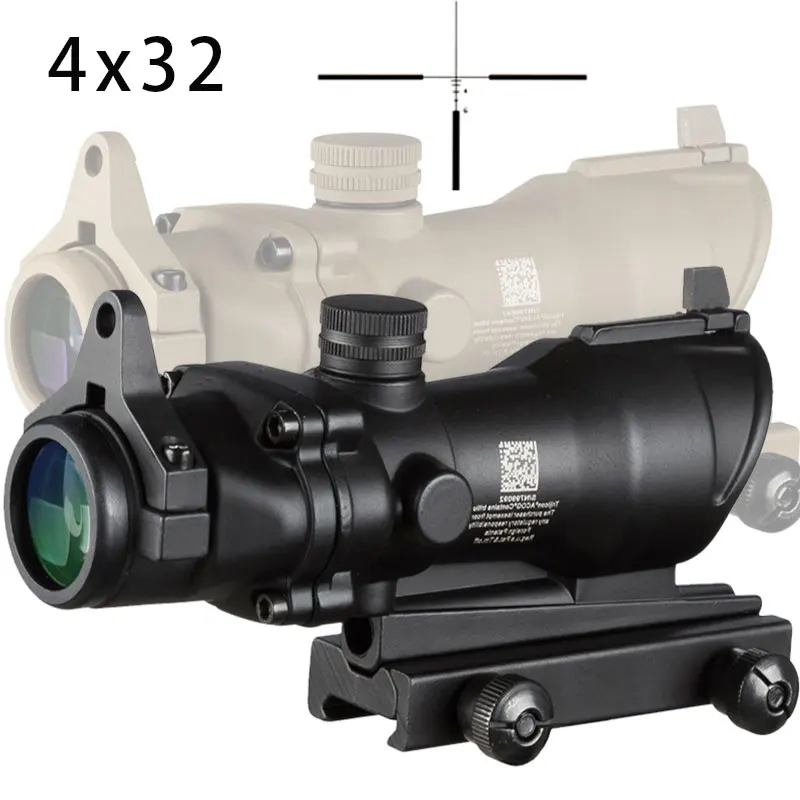 4x32 Optical Sights BDC Glass Etched Reticle with Picatinny Rail Mount Tactical Scope for AR15 M4 M16