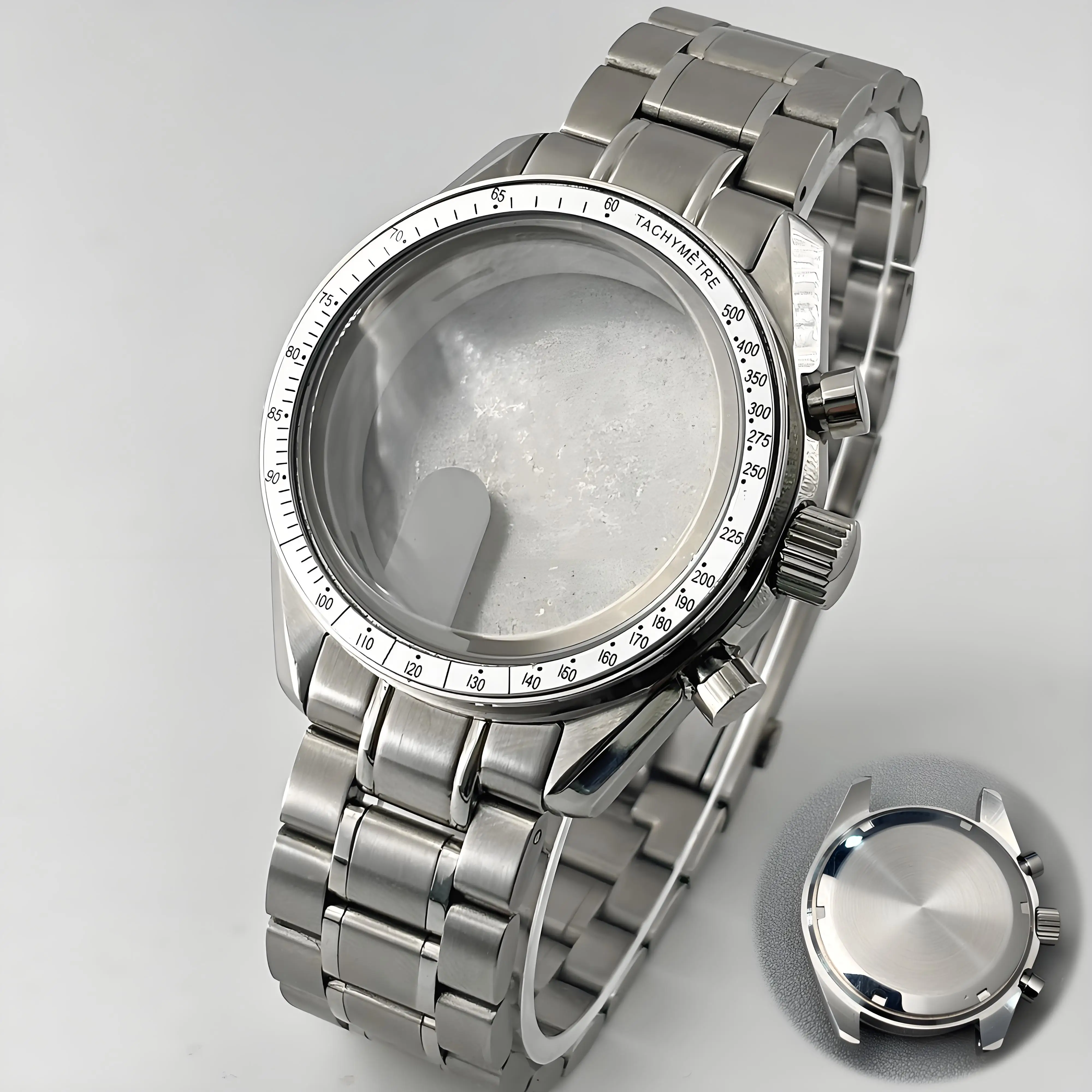 Moon Metal Chronograph Case with Sealed Back and Bezel - Elegant Business Watch