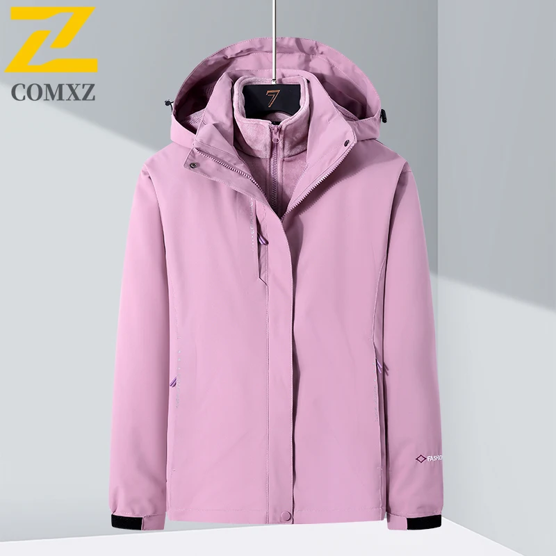 EIAO Winter Waterproof Windproof  Thermal Jacket for Hiking Camping Fishing Outdoor Sports Detachable Hood Snowproof Windbreaker