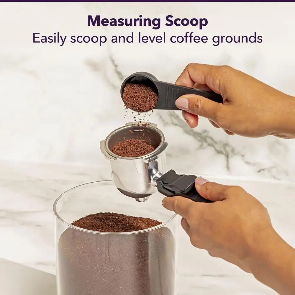 4-Shot Steam Espresso Machine Cappuccino Maker Latte Glass Carafe Frother Cuban Coffee Barista Home Brew Brewer Scoop Stainless 3