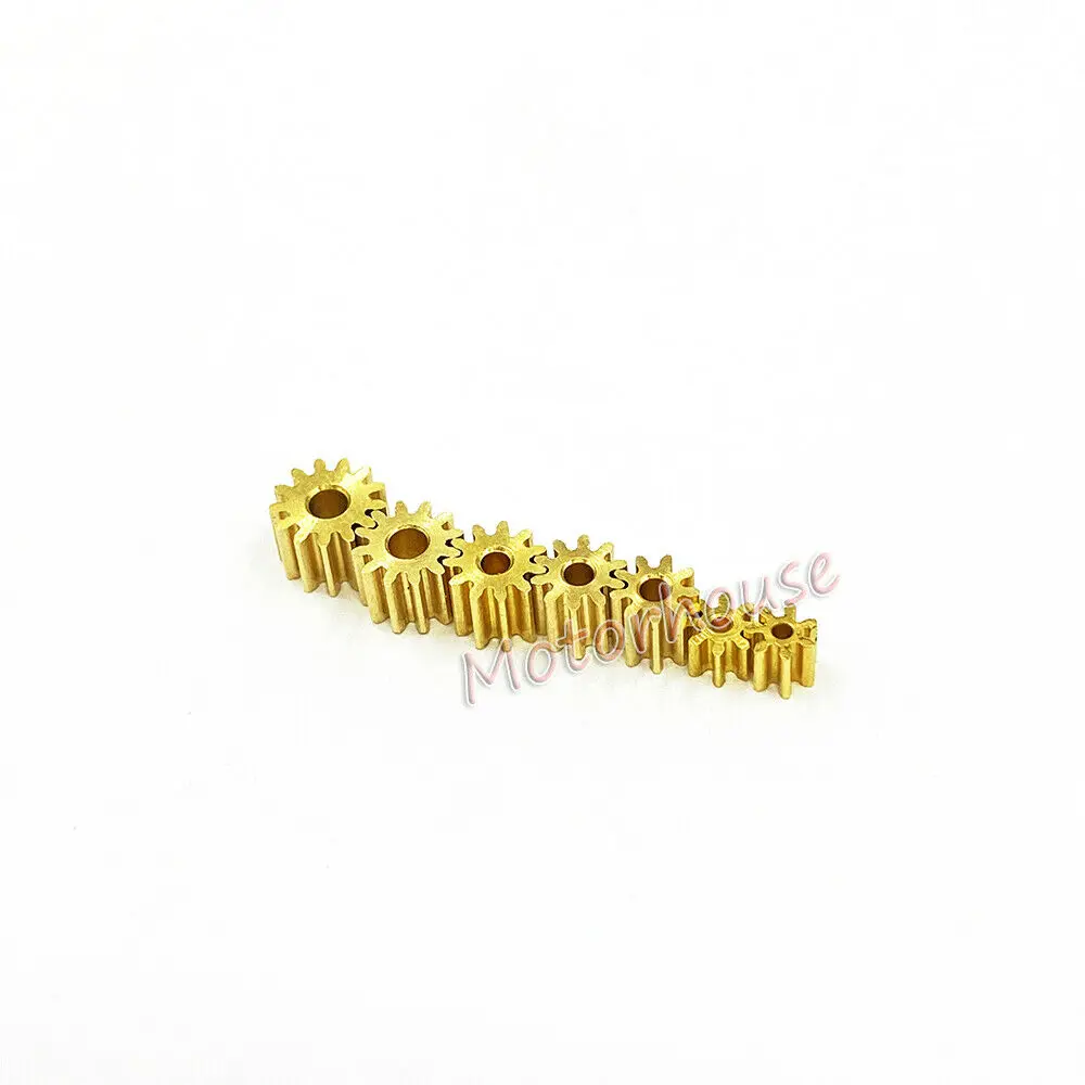 Motor Gear 0.3M Modulus Brass Metal Copper Gear 8/9/10/11/12/13/14/15/16/18 Teeth Toy Car Motor Transmission Gear Fit 1mm 1.5mm 2mm Shaft motor gear transmission gear