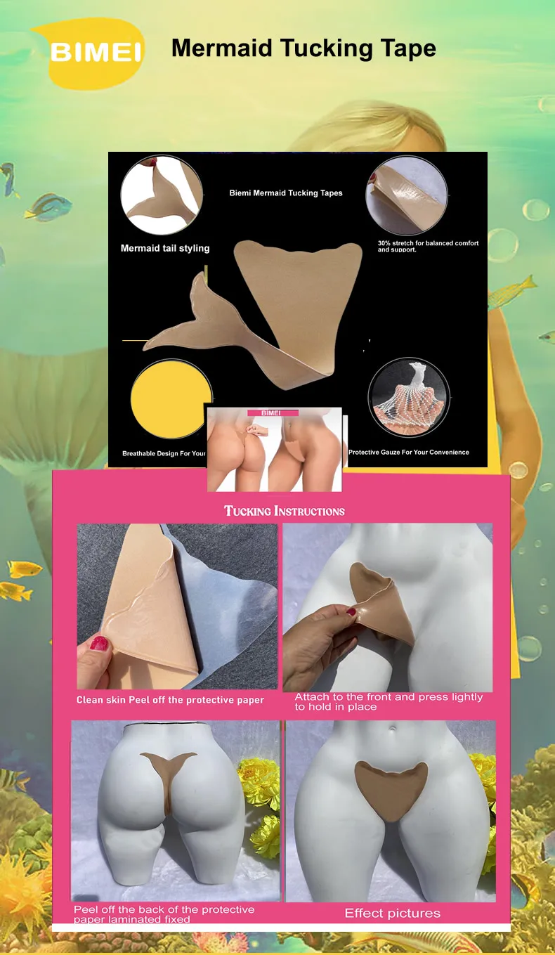 Reusable Mermaid T-Tape for Transgender, Drag Queens, Crossdressing