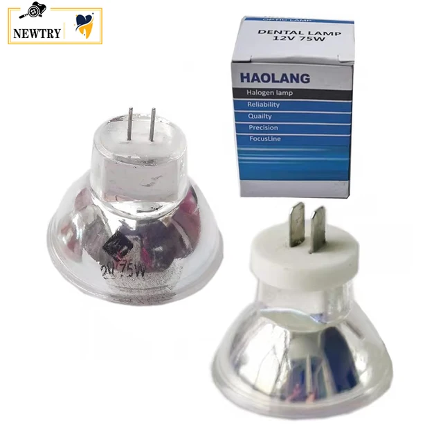12V 75W Dental Chair Halogen Bulb G5.3-4.8 Base Socket Cup Curing Lamp Dentist Clinic Table Oral Care Teeth Whitening Spotlight