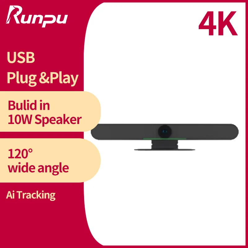 4K AI auto face tracking ePTZ camera all in one video conference system webcam built-in speaker and microphone