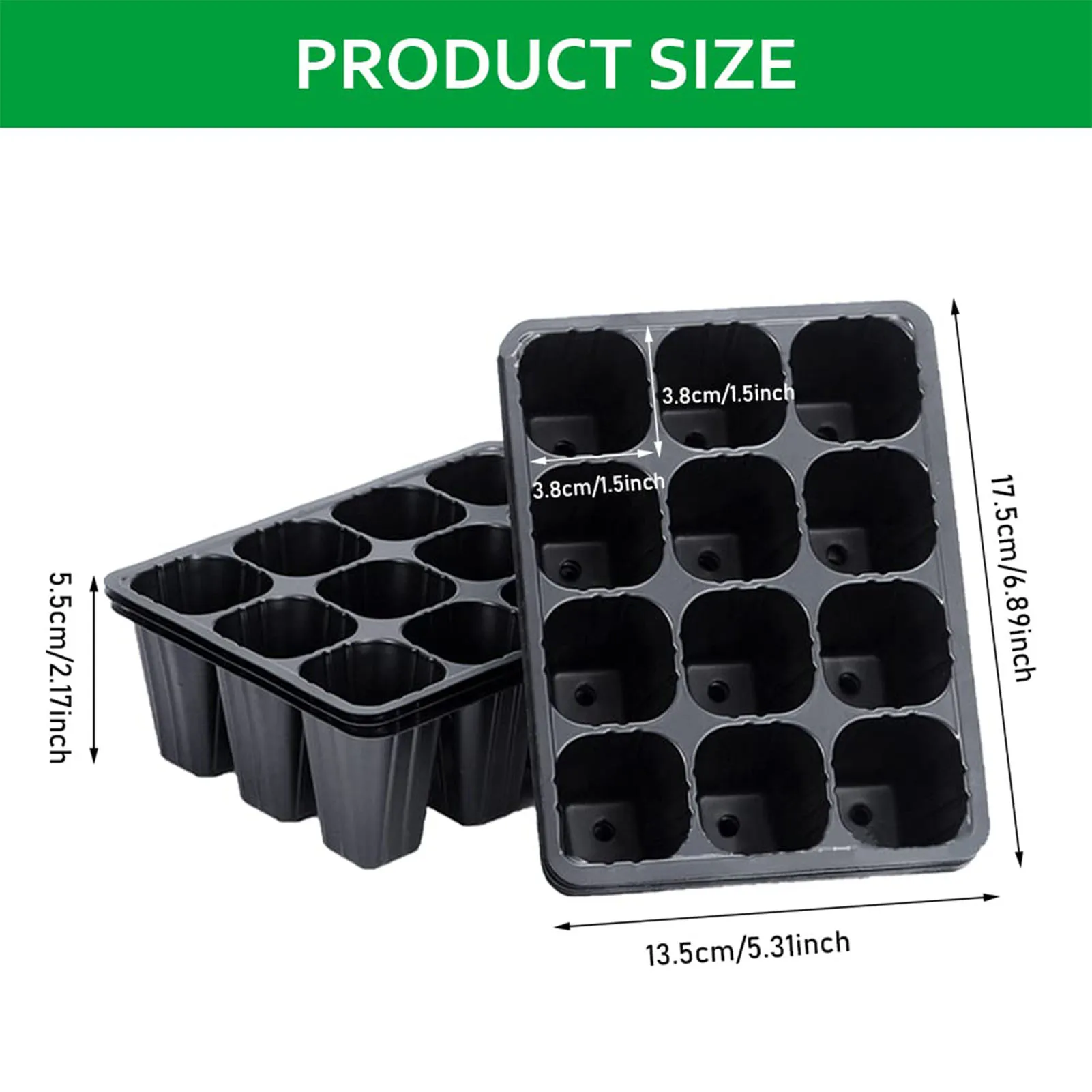 Durable 12-Cell Seedling Tray for Germination and Plant Growth