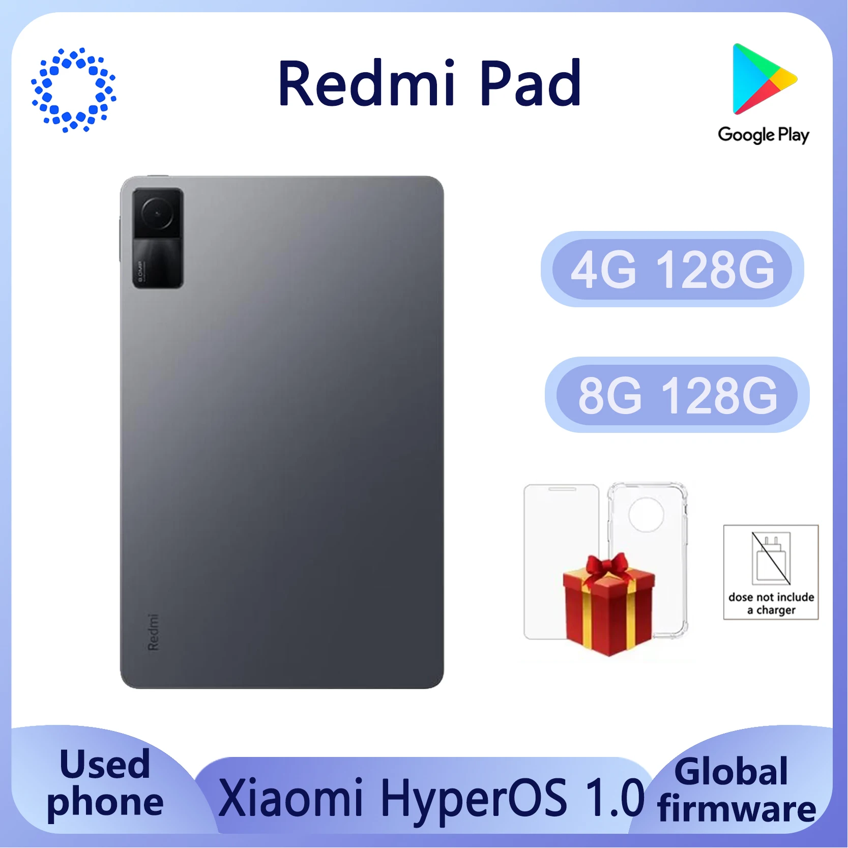 Xiaomi Redmi Pad Global Version 10.61 inches HyperOS 1.0 1200 x 2000 pixels 8000 mAh 18W wired used pad no charger