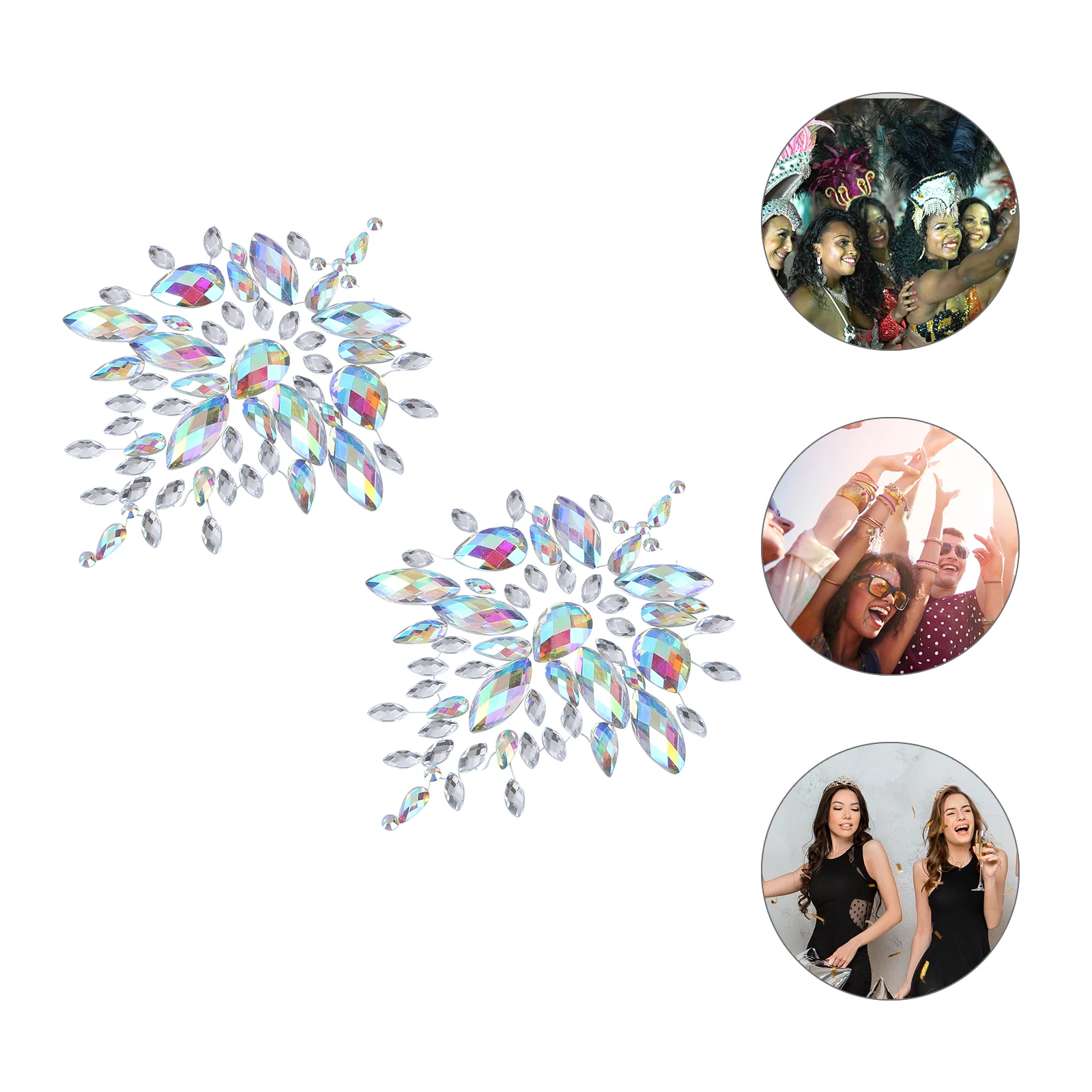 

Rhinestone Jewelry Breast Sticker Body Gems Chest Rhinestones Jewels for Makeup