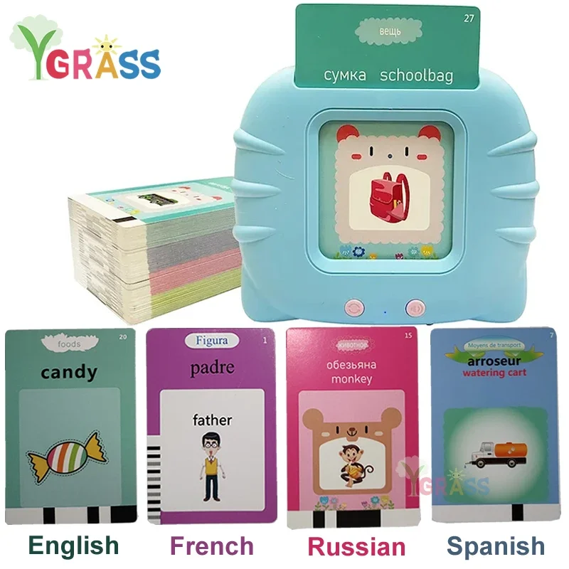 Educational Language And Literacy Learning Toys Talking Flash Cards Kids Games Audio Book Gift Russian Alphabet Spanish French