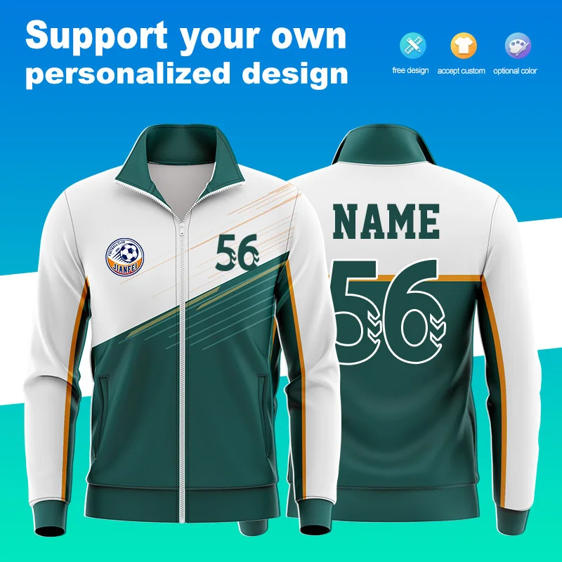 Summer Jogging Men Soccer Tracksuit Sweatshirt Polyester Men Hoodies Blank Football Tracksuit With Zipper MX907 sports suit