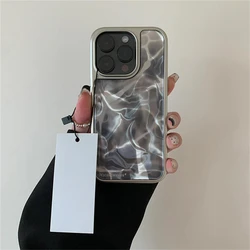 Japan INS Water Ripple Artistic Shockproof Phone Case - Stylish Back Cover for iPhone 15 Plus (Black)