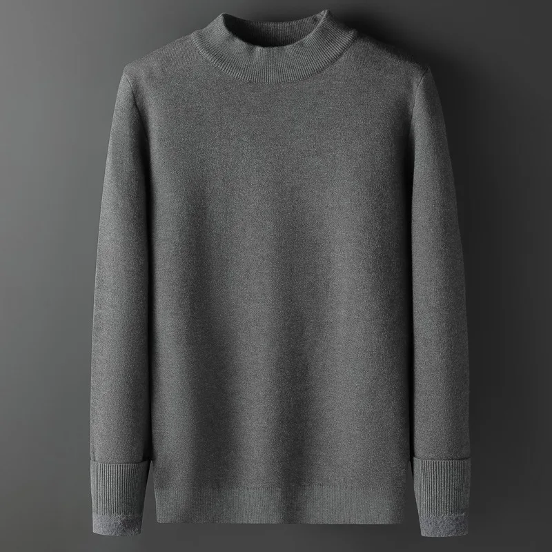 Woolen sweater Men's half-turtleneck winter woolen padded sweater with woolen padded warm bottom sweater 6