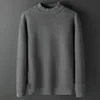 Woolen sweater Men's half-turtleneck winter woolen padded sweater with woolen padded warm bottom sweater 6