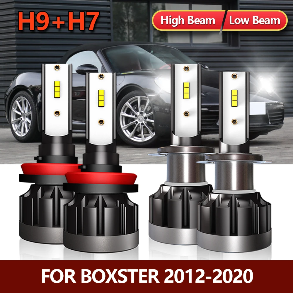 

4x светодиодный лампы для фар H9 High H7 Low Combo, автомобильные передние лампы для Boxster 2012 2013 2014 2015 2016 2017 2018 2019 2020