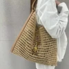 Hot Selling New Fashionable and Atmospheric Large Capacity Women's Woven Bag, Niche Hollow Grass Woven Bag, Commuting Storagebag 6