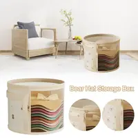 Clear Window Hat Storage Bucket Universal with Handle Clothes Storage Bin Round Brim Closet Organization Cap Storage Organizer 1