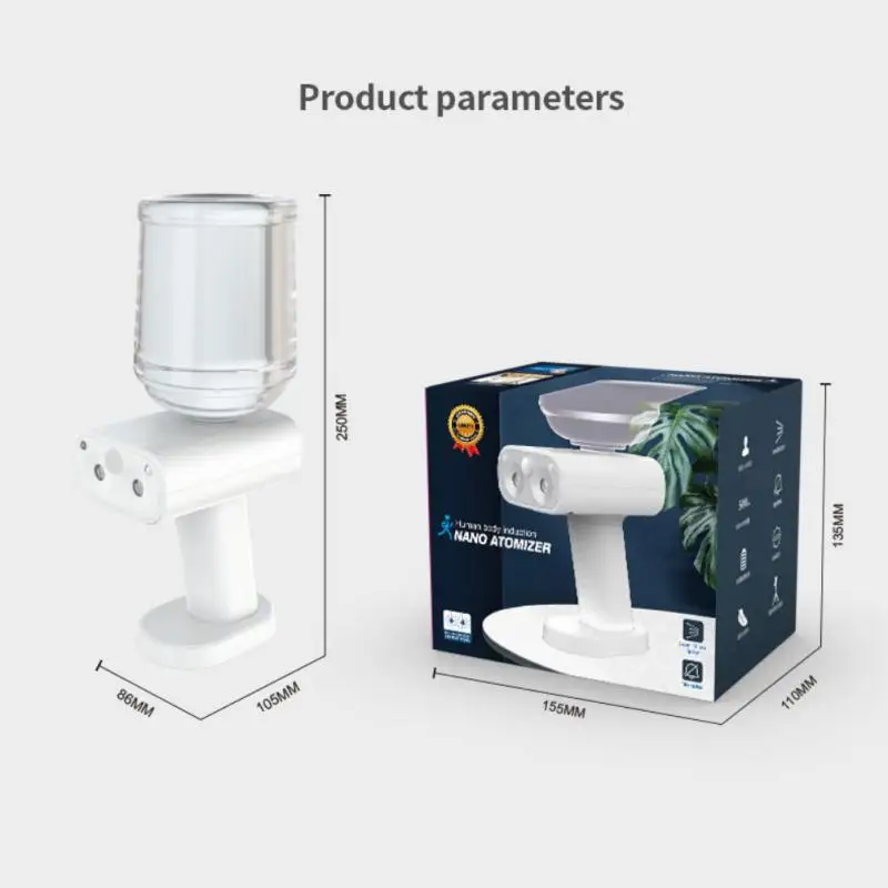 

Увлажнитель воздуха нано-паровой Портативный Беспроводной Ручной Индукционный инструмент для человеческого тела распылитель тумана 500 мл перезаряжаемый