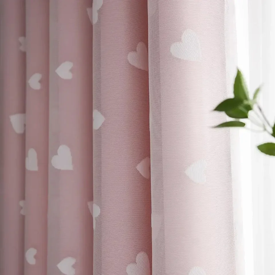 Cortinas Rosas Para Decoración De Guardería De Bebé, Juegos De 2 Paneles Gruesos Para Oscurecer La Habitación, Bloqueo De Luz De Calor, Ojales Y Aislamiento Térmico, 52 X 63 Pulgadas De